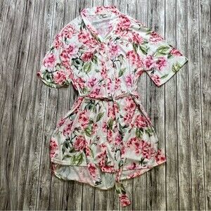 Show Me Your Mumu Women's Garden Of Blooms Floral Robe OS One Size Pink Green